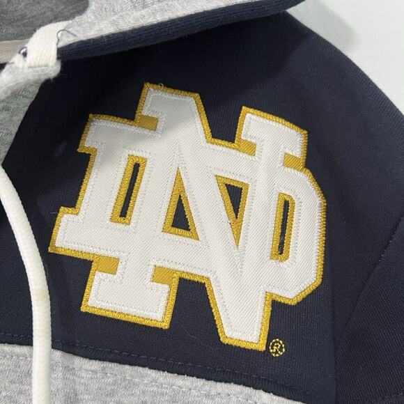 Champion Notre Dame Hoodie Sweatshirt Men's Small Blue Gray Patches - Picture 3 of 13